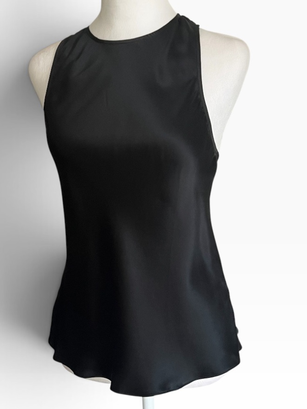 CAMI NYC Floriana Black 100% Silk Racerback Tank Top XS